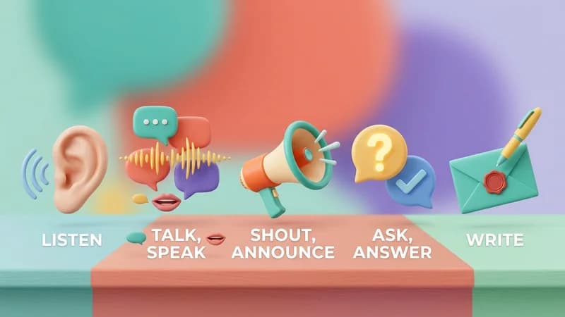 Communication Verbs - English to Bengali Vocabulary Words
