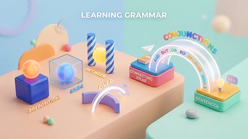 Prepositions and conjunctions - English to Bengali Vocabulary Words