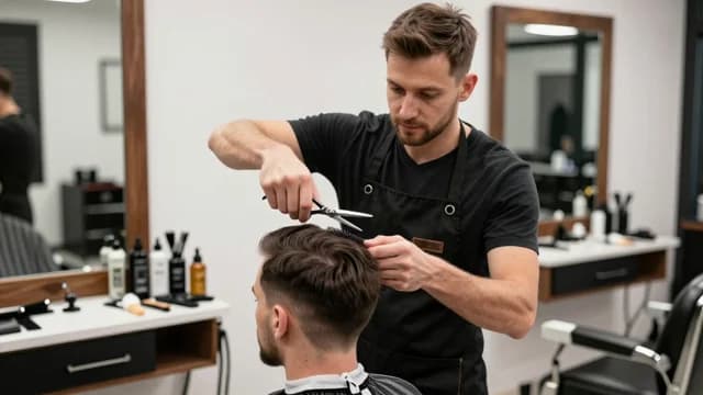 Barber visual illustration - Meaning in Gujarati (હજામ)