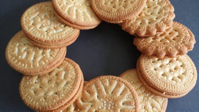 Biscuit visual illustration - Meaning in Bengali (বিস্কুট)