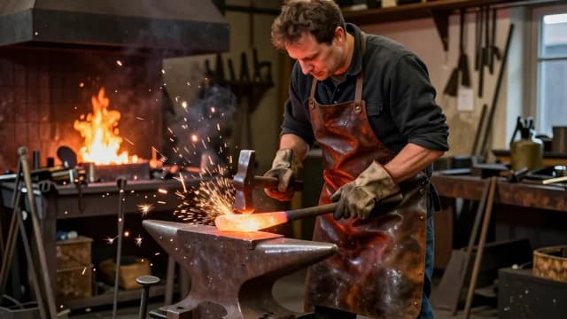 Blacksmith visual illustration - Meaning in Urdu (لوہار)
