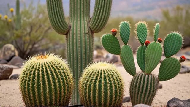 Cactus visual illustration - Meaning in Gujarati (કેક્ટસ)