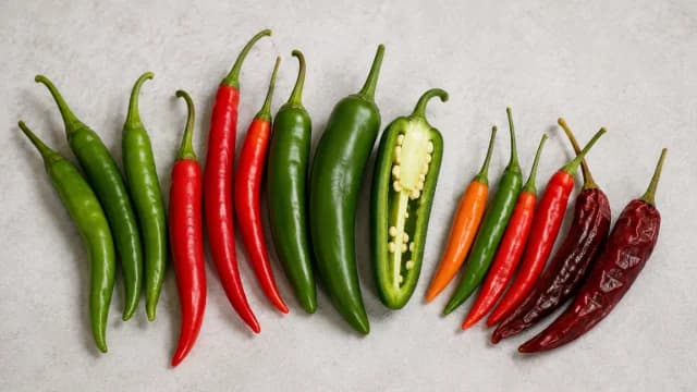 Chilli visual illustration - Meaning in Gujarati (મરચું)