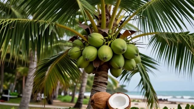 Coconut visual illustration - Meaning in Indonesian (kelapa)