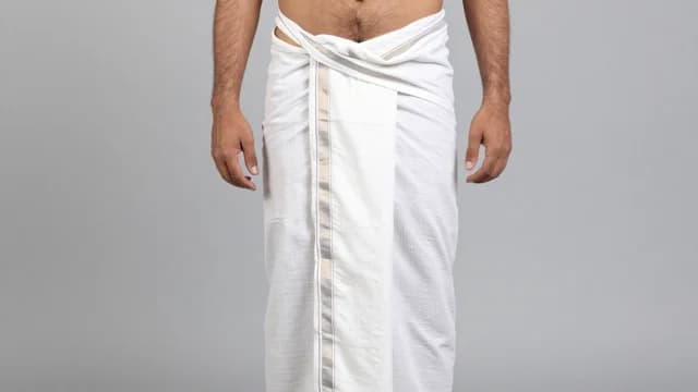Dhoti visual illustration - Meaning in Bengali (ধুতি)