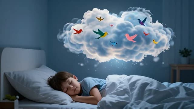 Dream visual illustration - Meaning in Bengali (স্বপ্ন)