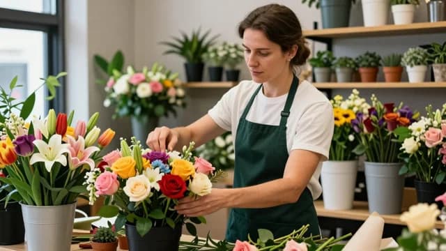 Florist visual illustration - Meaning in Italian (fiorista)