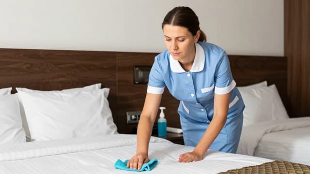 Housekeeper visual illustration - Meaning in Korean (가정부)