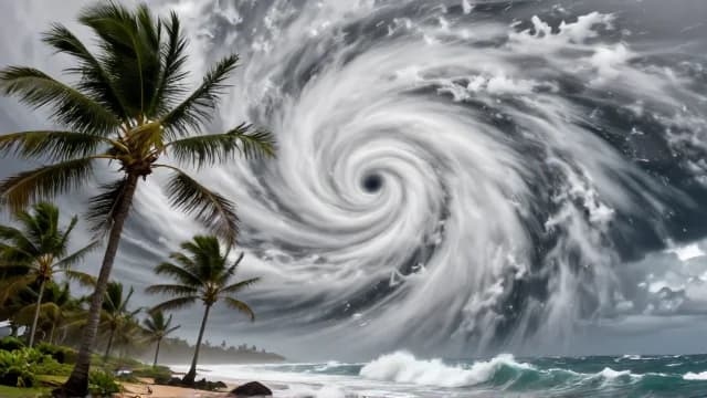Hurricane visual illustration - Meaning in Italian (uragano)