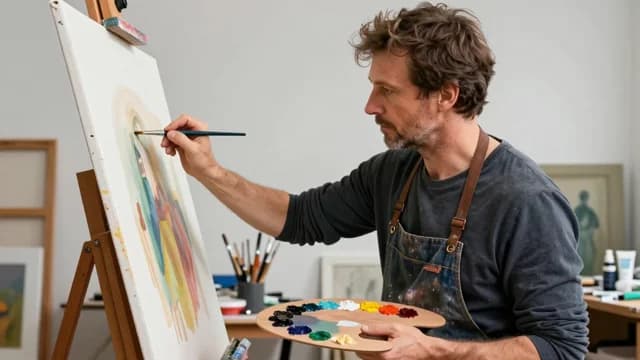 Painter visual illustration - Meaning in Turkish (ressam)