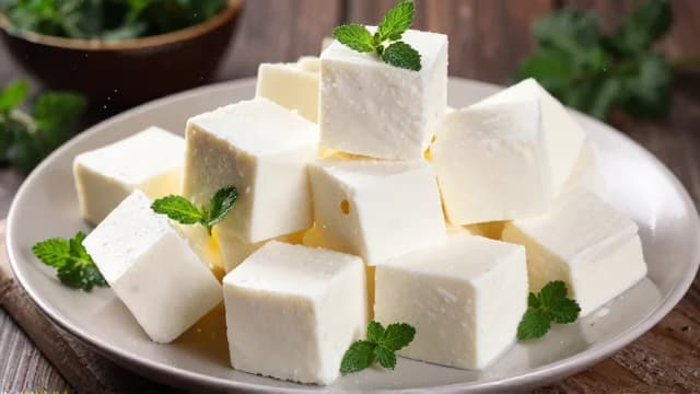 Paneer visual illustration - Meaning in Bengali (পনির)