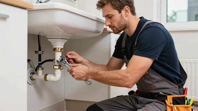 Plumber visual illustration - Meaning in Turkish (tesisatçı)