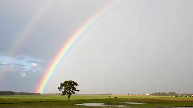 Rainbow visual illustration - Meaning in Spanish (arcoíris)