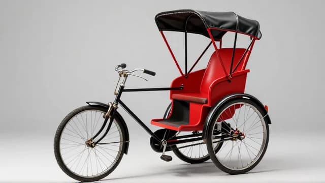 Rickshaw visual illustration - Meaning in German (Rikscha)