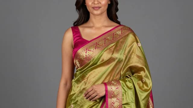 Saree visual illustration - Meaning in Bengali (শাড়ি)