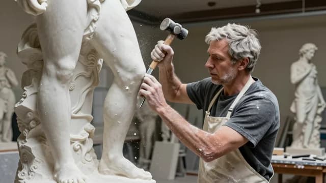 Sculptor visual illustration - Meaning in German (Bildhauer)