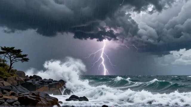 Storm visual illustration - Meaning in Korean (폭풍)