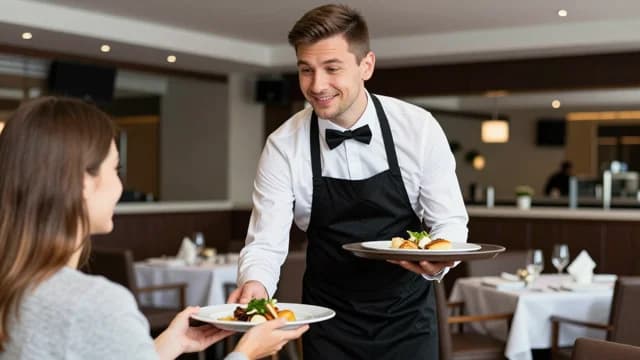 Waiter visual illustration - Meaning in Italian (cameriere)