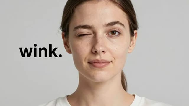 Wink visual illustration - Meaning in German (zwinkern)