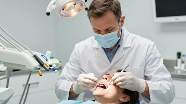 Dentist visual illustration - Meaning in German (Zahnarzt)